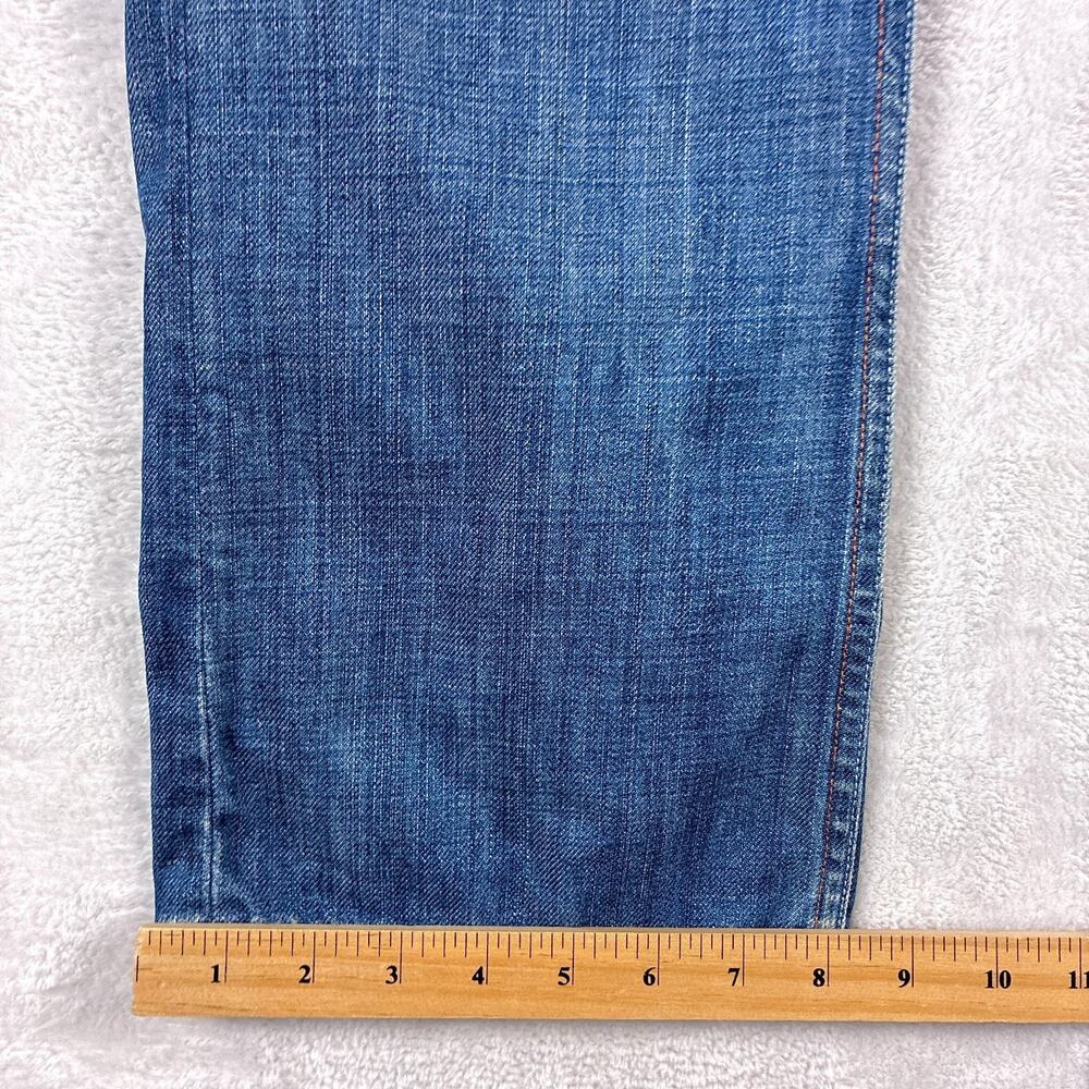 VTG Earnest Sewn Jeans Men 32 Fulton Straight Whiskered Faded Y2K Made in USA - Picture 10 of 13